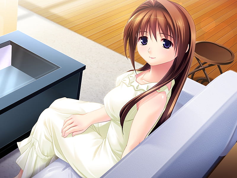 Was Waiting for you, cute, girl, cg, anime, game, sweet, HD wallpaper |  Peakpx