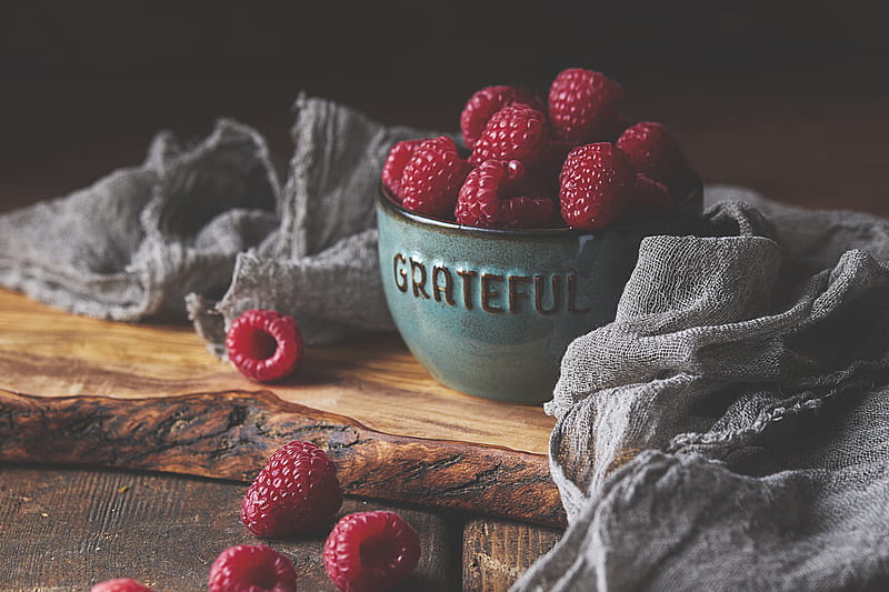 raspberries, berries, bowl, ripe, HD wallpaper