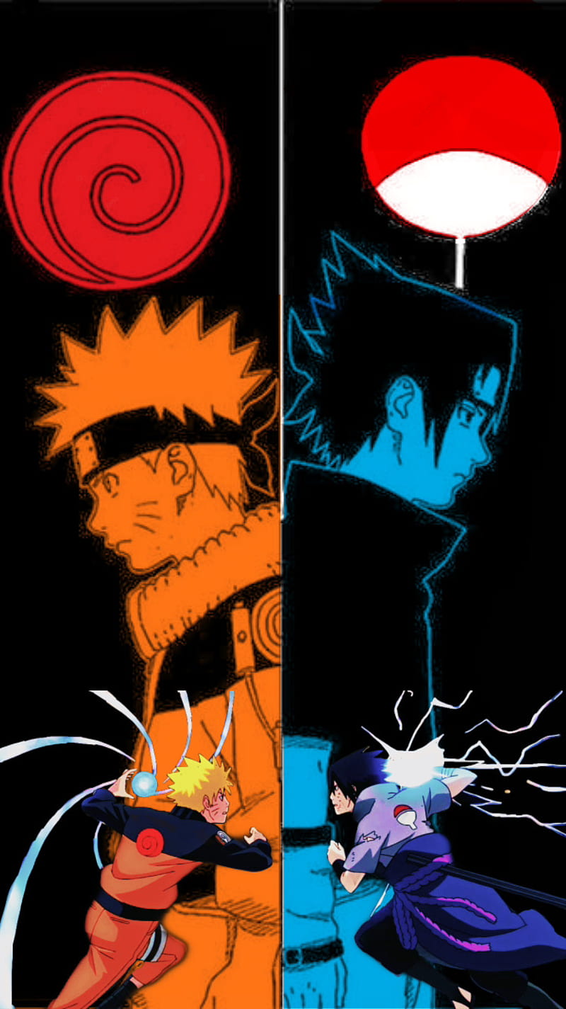 how to draw naruto rasengan vs sasuke chidori