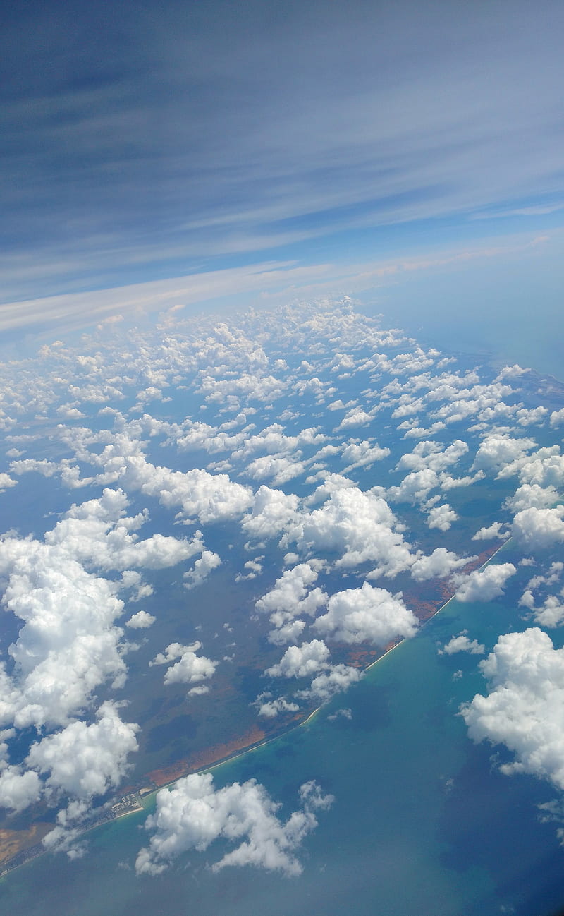 Beach n clouds, aeroplanes, cancun, sky, HD phone wallpaper