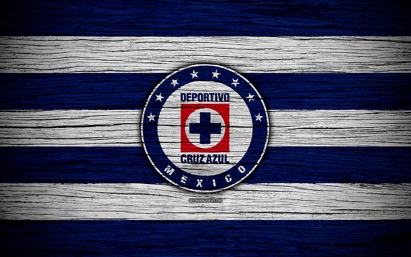 Cruz Azul FC Liga MX, football, Primera Division, soccer, Mexico, Cruz Azul, wooden texture, football club, FC Cruz Azul, HD wallpaper