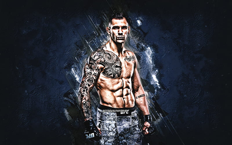 Aleksandar Rakic, UFC, Austrian fighter, portrait, blue stone background, Ultimate Fighting Championship, HD wallpaper