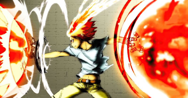 Anime, Fire, Red Hair, Katekyō Hitman Reborn!, Tsunayoshi Sawada, HD wallpaper
