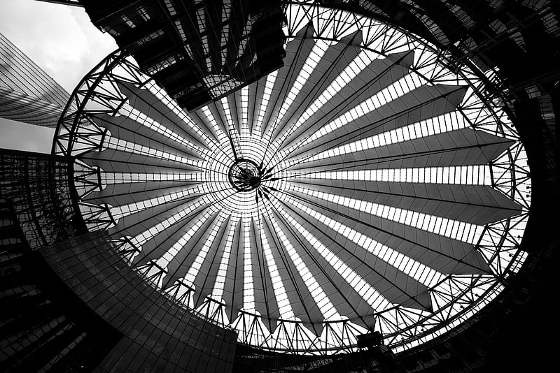 building, dome, bw, architecture, construction, HD wallpaper