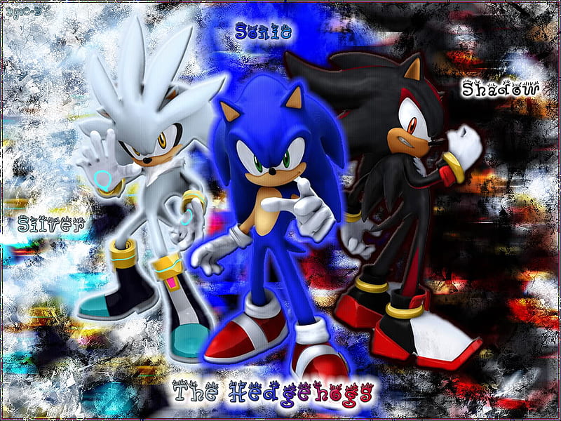 Sonic, Shadow, Silver the Hedgehogs, shadow, sonic, hedgehog, silver, HD wallpaper