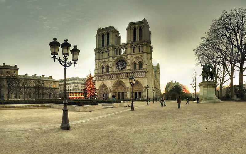 Notre-Dame de Paris, paris, cathedral, notre-dame, gothic, HD wallpaper