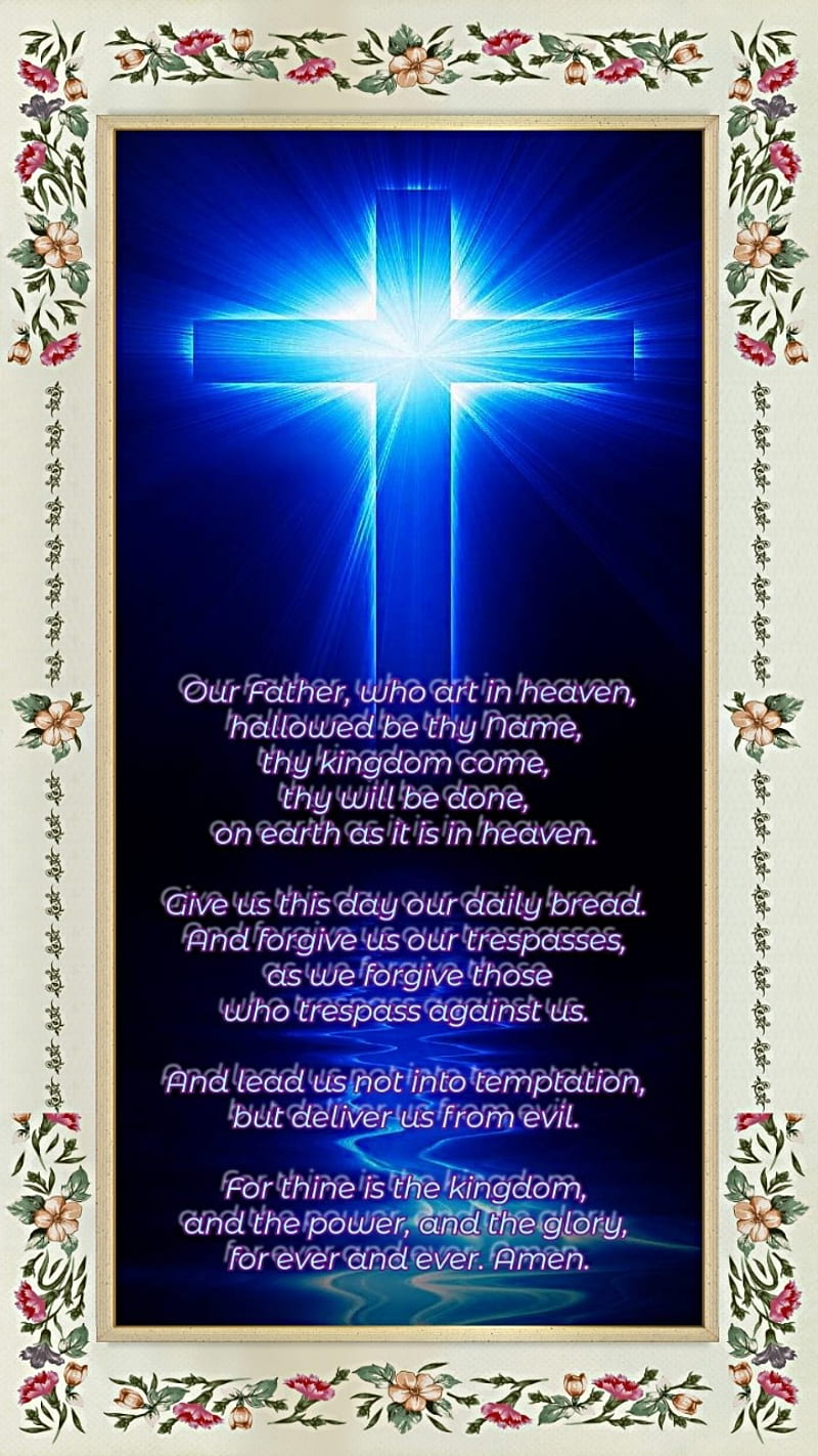 The Lords Prayer, cross, god, heaven, jesus, psalm, religion, script, HD phone wallpaper