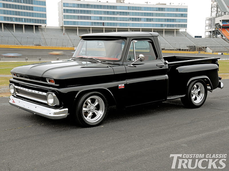 1966 Chevrolet, gm, black, cool, truck, HD wallpaper | Peakpx