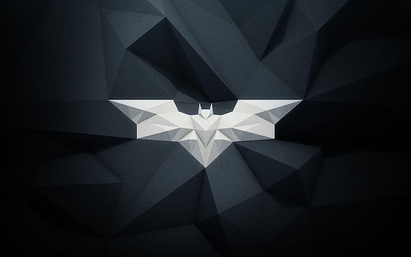 Batman, logo, creative art, emblem, superheroes, polygon design, low poly, bat, HD wallpaper