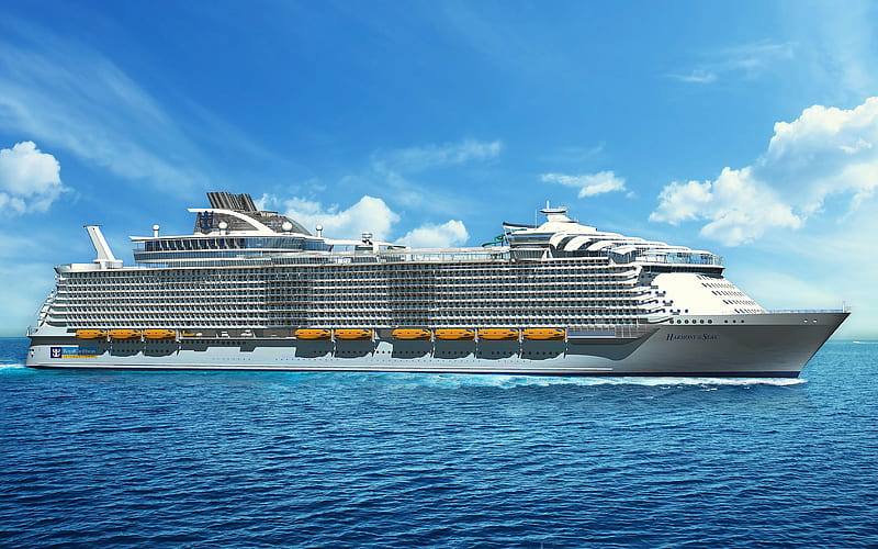 Harmony of the Seas, cruise ship, sea, Oasis class, MS Harmony of the Seas, HD wallpaper