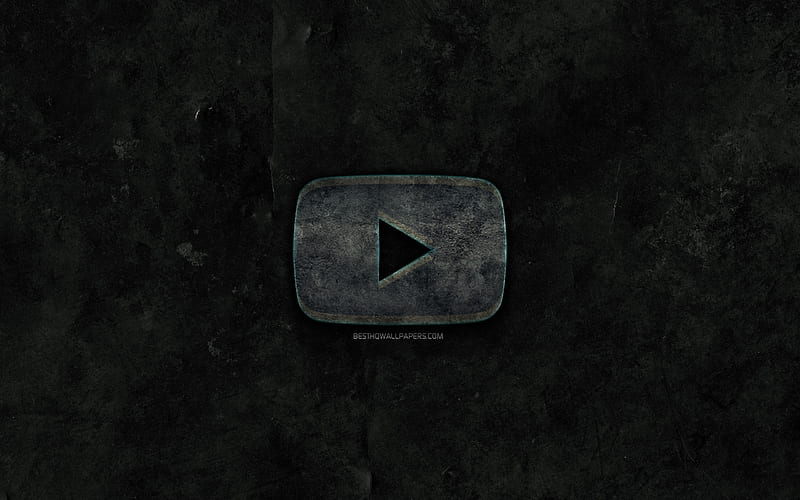 Youtube stone logo, black stone background, Youtube, creative, grunge,  Youtube logo, HD wallpaper | Peakpx