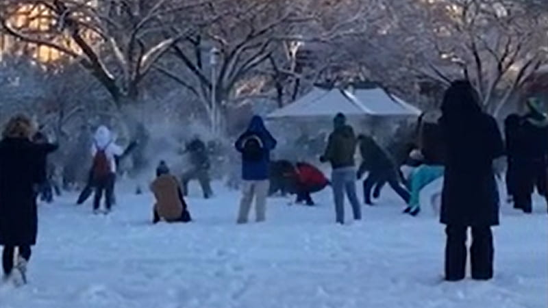 US: Huge snowball fight breaks out in Washington DC. US News, HD wallpaper