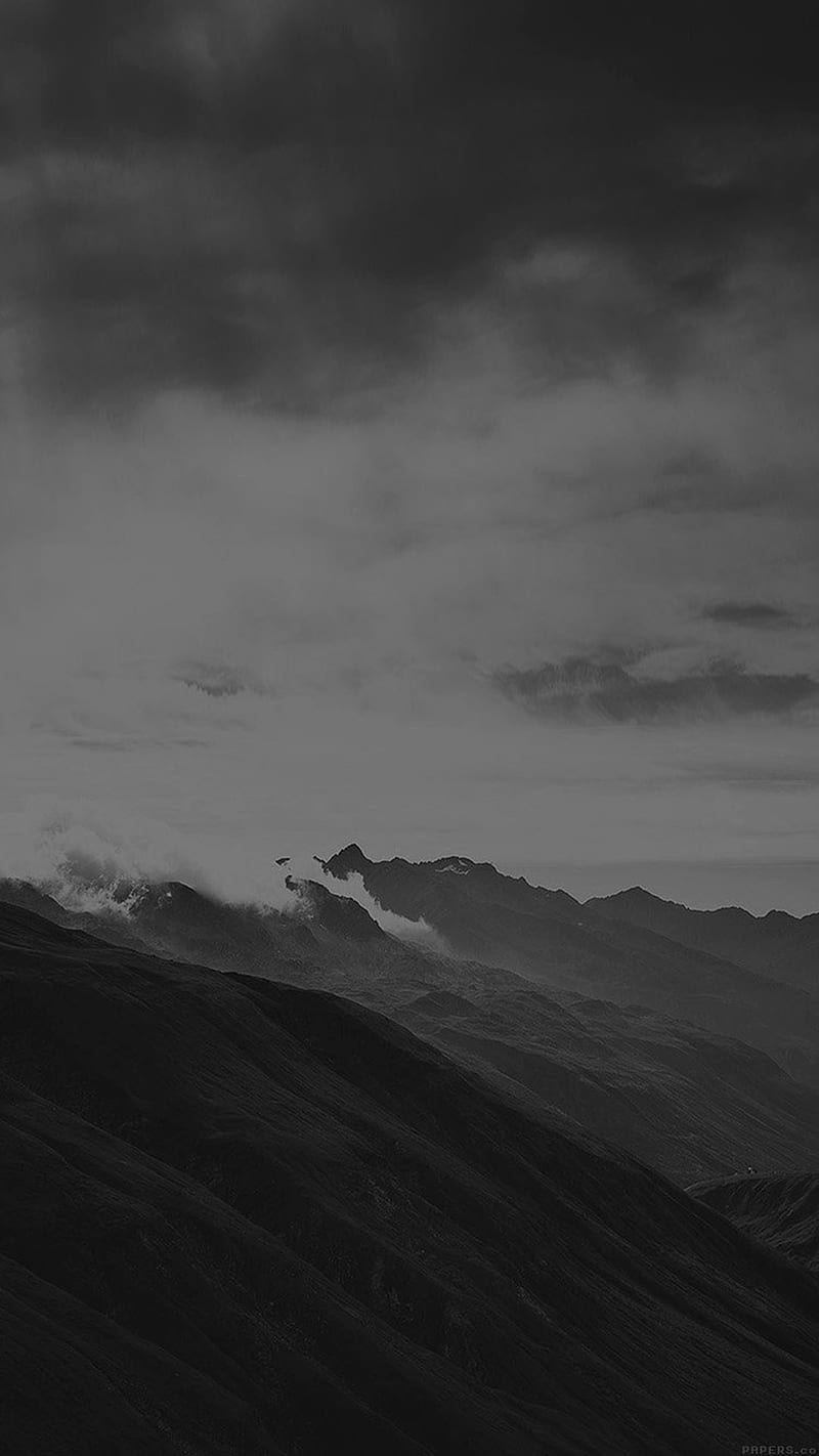 Monochrom Mountain, black, great, , nature, white, HD phone wallpaper