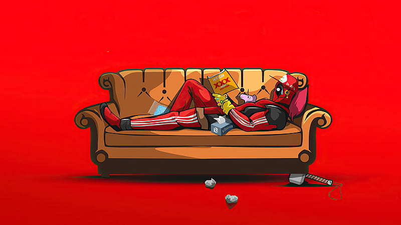 Deadpool Chilling, deadpool, superheroes, artwork, artist, HD wallpaper