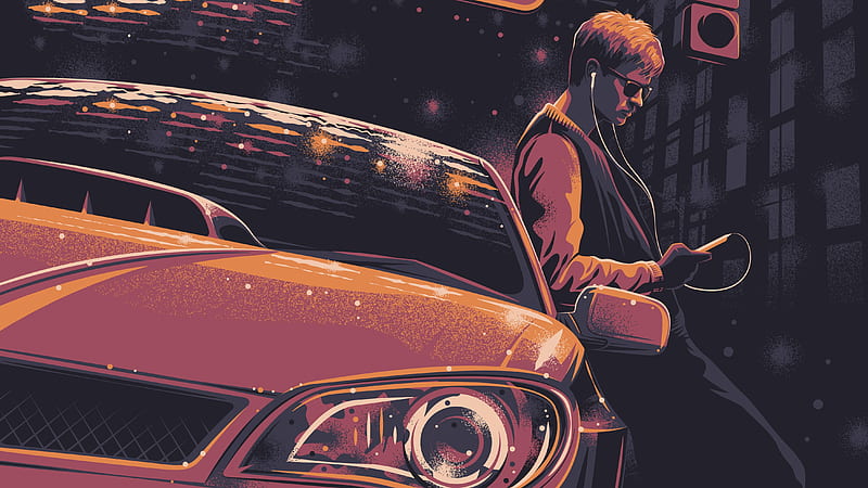 Baby Driver Art, baby-driver, 2017-movies, movies, artwork, HD wallpaper