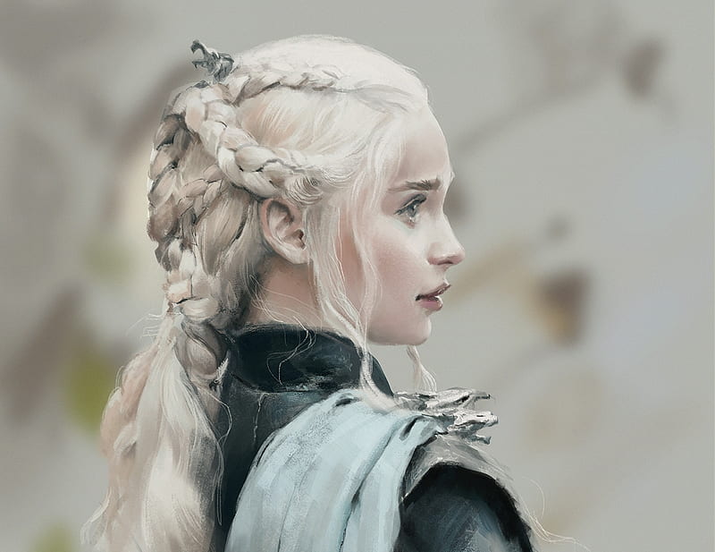 Daenerys, art, fantasy, luminos, game of thrones, daenerys targaryen, mother of dragons, astri lohne, HD wallpaper