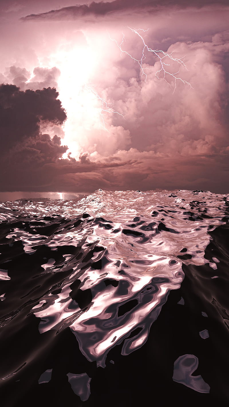 Lightning near Ocean, Maldives, aesthetic, , cool, nature, pretty,  purple, HD phone wallpaper | Peakpx