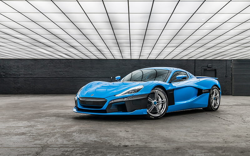 Rimac C-Two, 2018, California Edition, sports electric car, blue electric sports coupe, Rimac, HD wallpaper