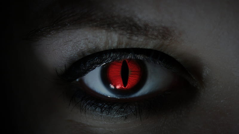 Red Black Line Iris Pupil Eyelashes Evil Eye Evil Eye, HD wallpaper