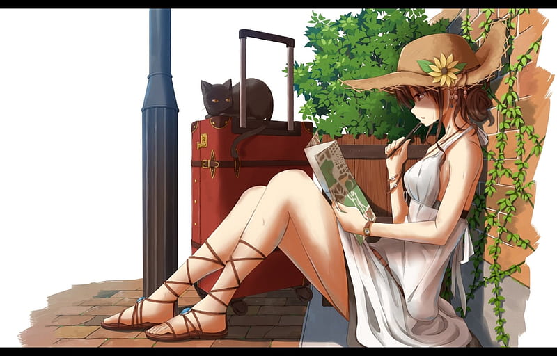 anime time traveler red head girl Stock Illustration | Adobe Stock