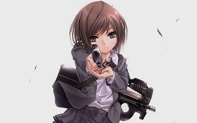 Gunslinger Girl, Henrietta, portrait, art, main characters, japanese manga, HD wallpaper
