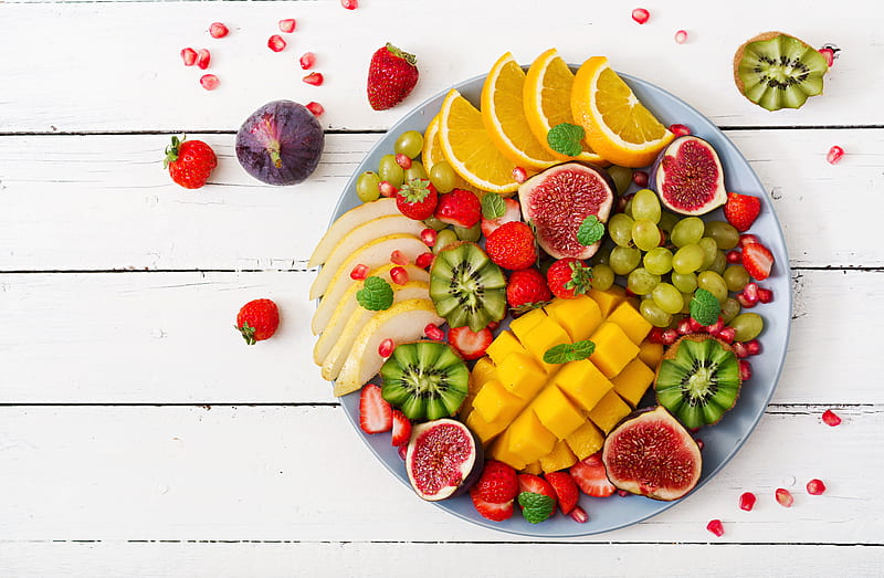 Fruits, Fruit, Berry, Fig, Grapes, Kiwi, Mango, Still Life, Strawberry, HD wallpaper