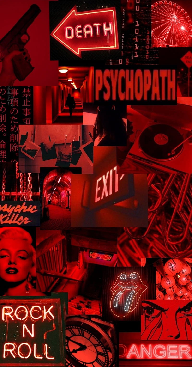 Red aesthetic psycho, art, HD phone wallpaper