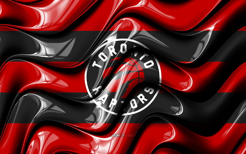 Toronto Raptors flag, , red and black 3D waves, NBA, american basketball team, Toronto Raptors logo, basketball, Toronto Raptors, HD wallpaper