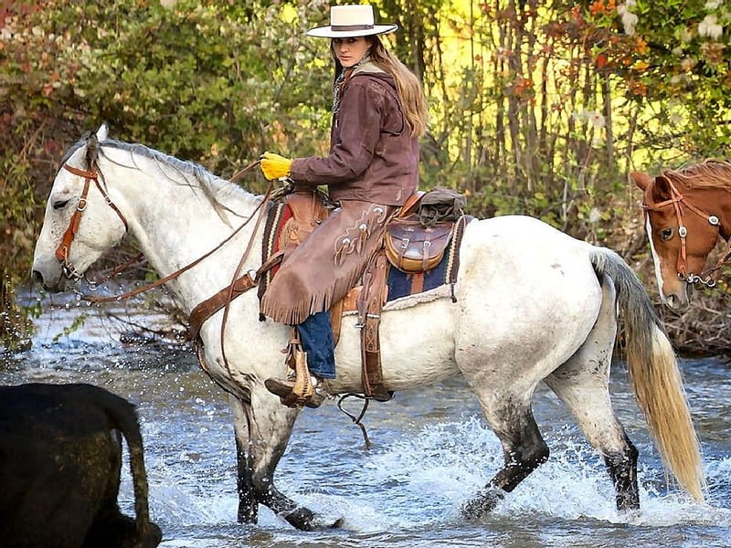 Beauty On A Horse, female, models, hats, boots, ranch, fun, women ...