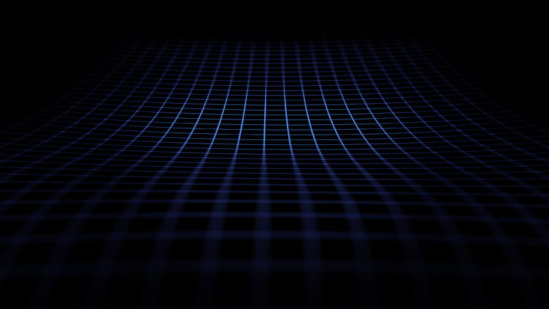 Blue Grid Waves, abstract, HD wallpaper