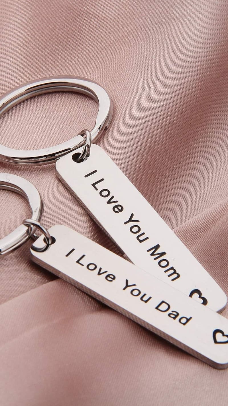 Mom And Dad, Written In Keychain, written, keychain, love, HD phone wallpaper