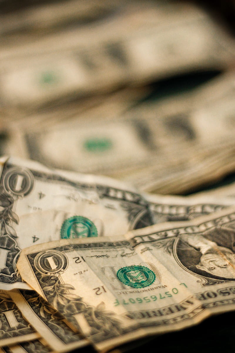 shallow focus graphy of U.S. dollar banknotes, HD phone wallpaper