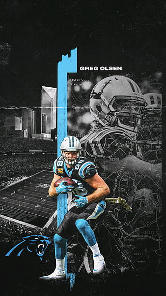 Greg Olsen CAROLINA PANTHERS PIXEL ART 5 Wood Print