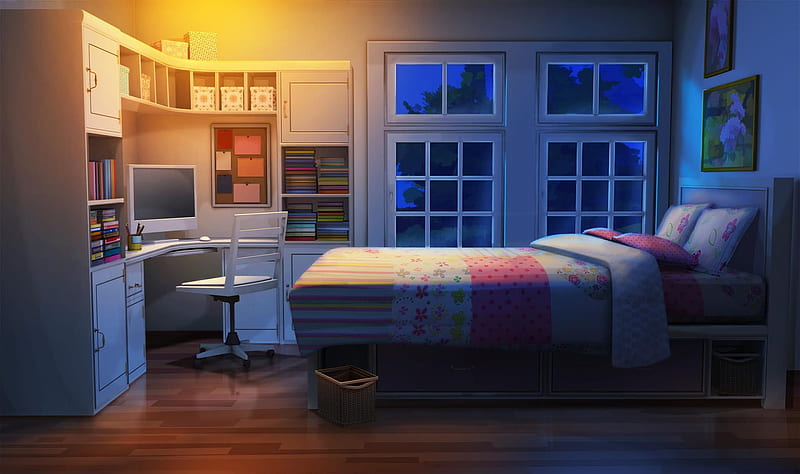 Anime Bedrooms, Aesthetic Anime Room, HD wallpaper