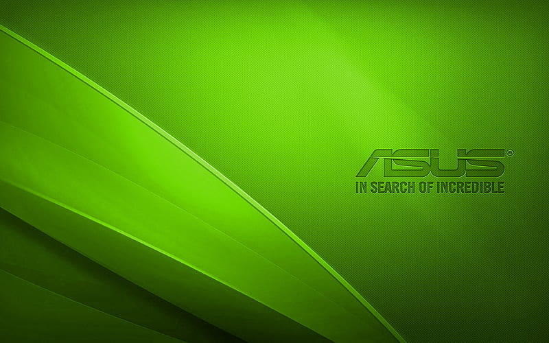 Asus lime logo, , creative, lime wavy background, Asus logo, artwork, Asus, HD wallpaper