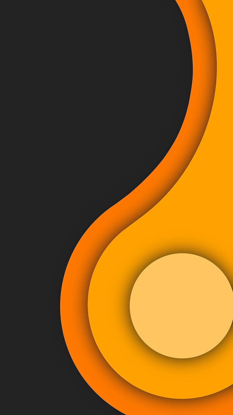 Smooth Layers 03, FMYury, abstract, black, circle, circles, color, colorful, colors, depth, gradient, orange, round, rounded, shadows, yellow, HD phone wallpaper