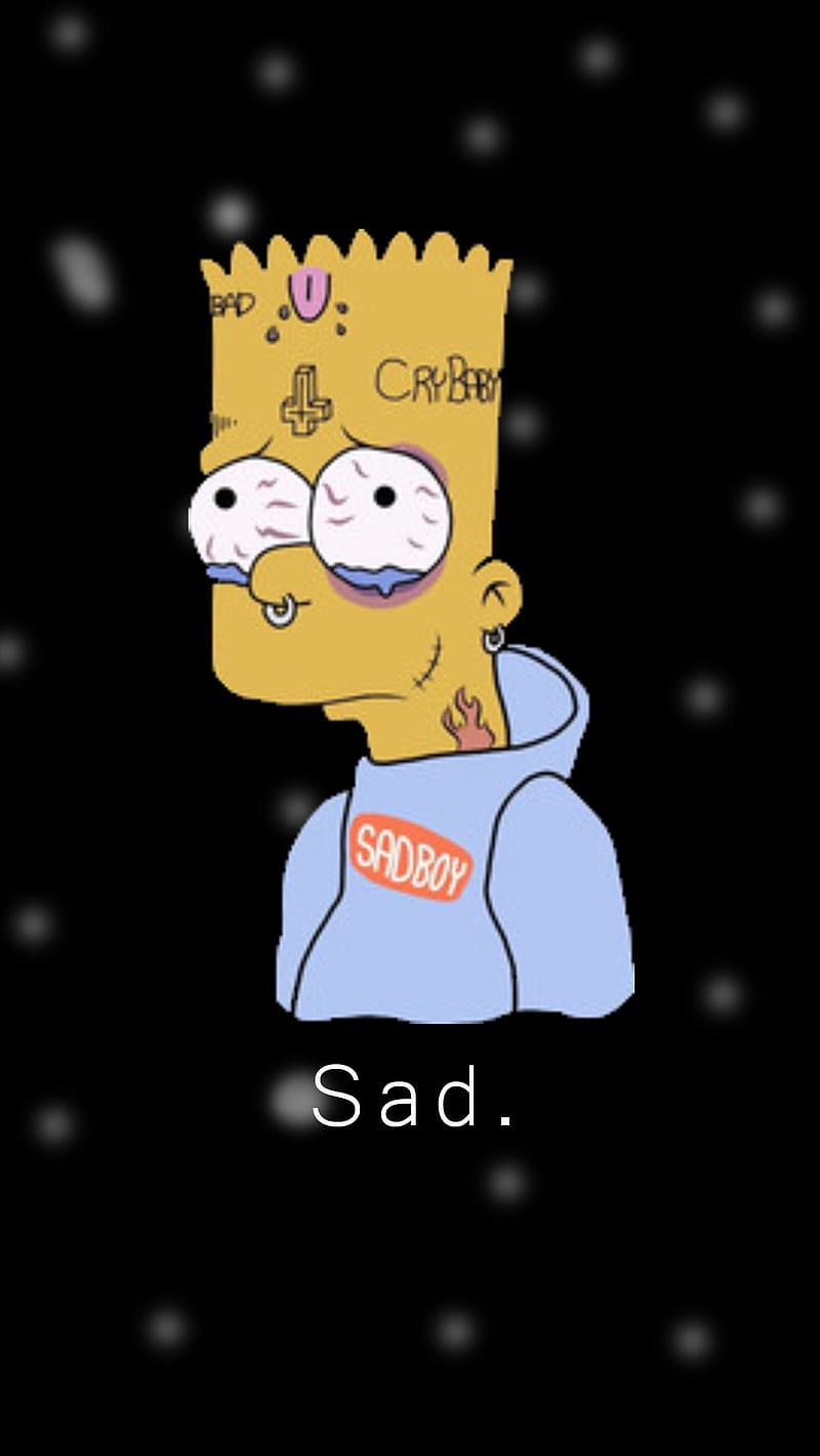 Sad Bart , simpsons, heart, broken, HD phone wallpaper