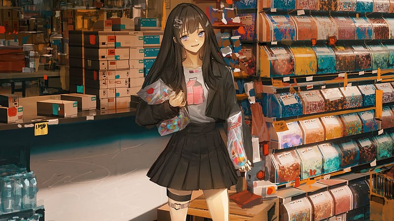 Anime Girl Grocery Store Meme , anime-girl, anime, artist, artwork, digital-art, HD wallpaper