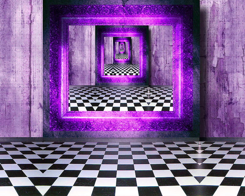 Mirror Room, purple, HD wallpaper