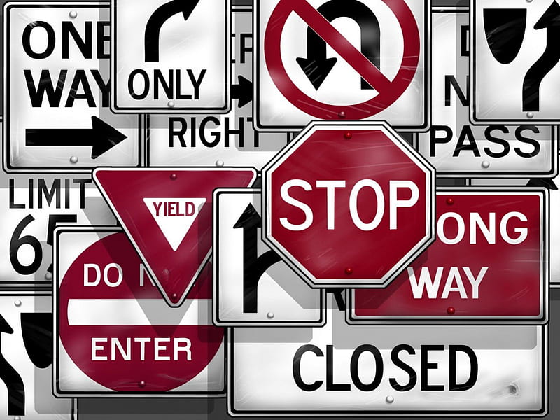 Street Signs, closed, direction, right, yield, abstract, all, 3d, only, stop, signs mihi, aequus, road, other, HD wallpaper