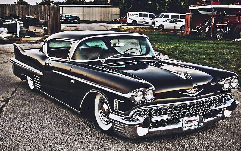 Cadillac Deville, tuning, 1958 cars, retro cars, Cadillac de Ville, 1958 Cadillac Deville, american cars, Cadillac, HD wallpaper