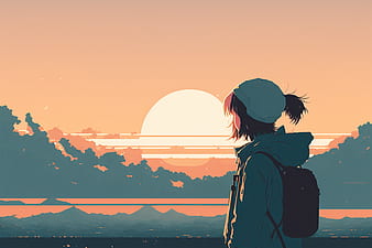 Anime Girl First Adventure Walk, HD wallpaper