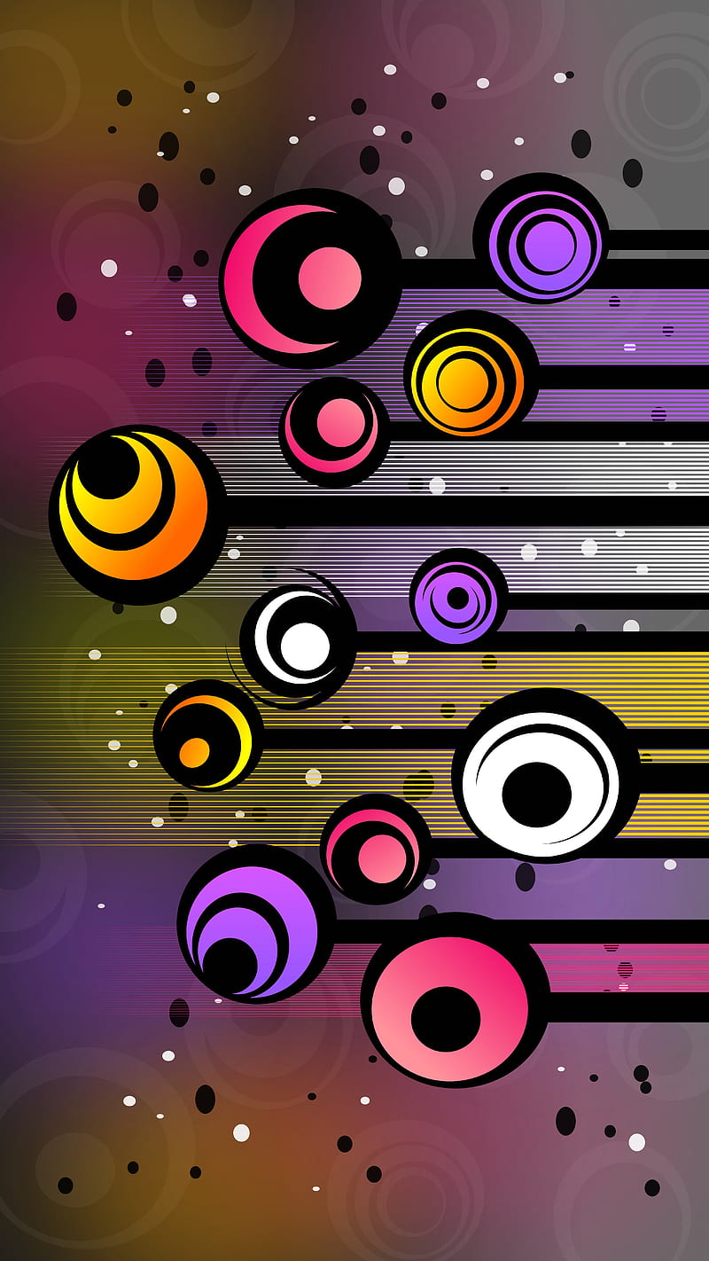circles, patterns, colorful, lines, HD phone wallpaper