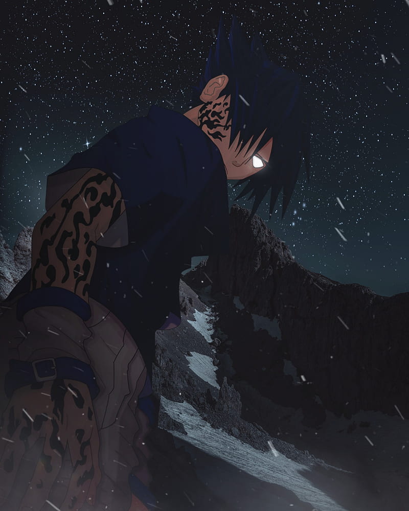 Uchiha Sasuke, aesthetic, anime, blue, dark, manga, mountains, naruto, HD  phone wallpaper | Peakpx