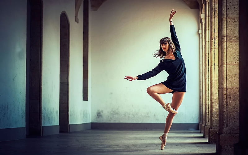 ballerina, street, breath of dance, HD wallpaper