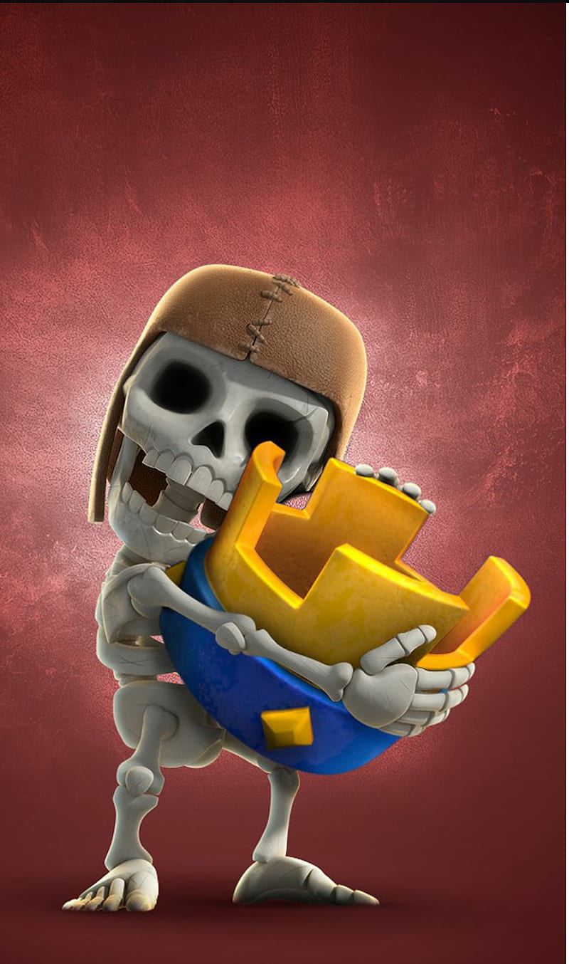 Clash royale, bomberman, clash, royale, skeleton, HD phone wallpaper