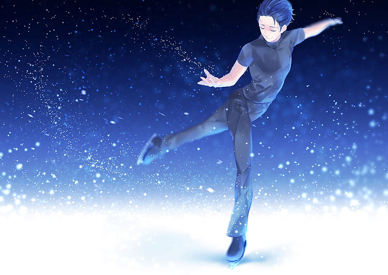 Ice Skating, Yuri on ice, Beautiful anime art, Anime, bonito, Ice skater, Male, HD wallpaper