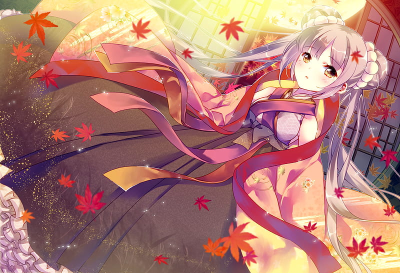 PC WALLPAPER 4K] ANIME GIRL KIMONO