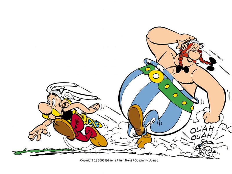 Asterix Family, albert uderzo, obelix, rene goscinny, family of asterix, asterix and obelix, asterix, HD wallpaper