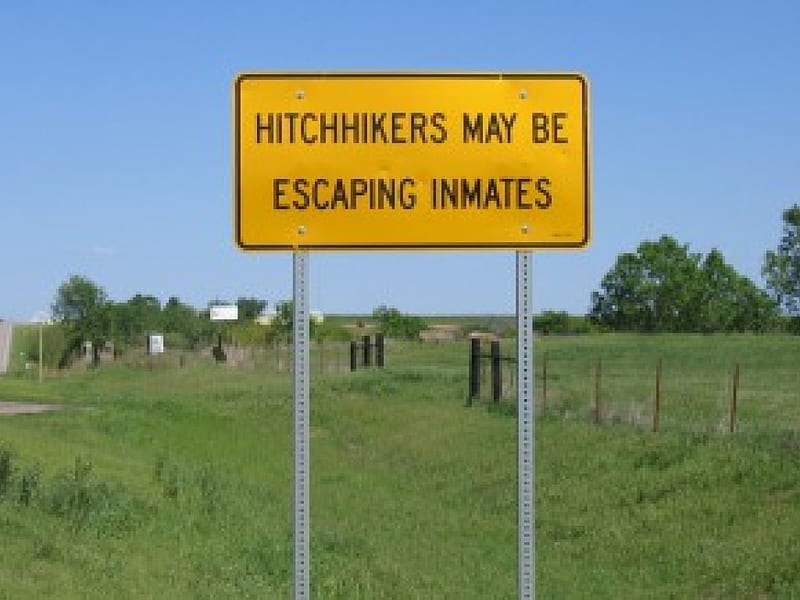 Beware of Hitchhikers, sign, abstract, beware, other, HD wallpaper